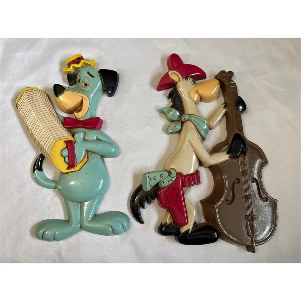 Vintage 1978 Huckleberry Hound And Quickdraw McGraw Homco Wall Decor Plaques